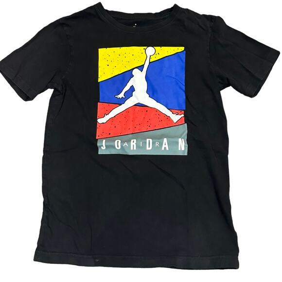 Air Jordan Youth Large Black Short Sleeve Logo T Shirt - Picture 1 of 4